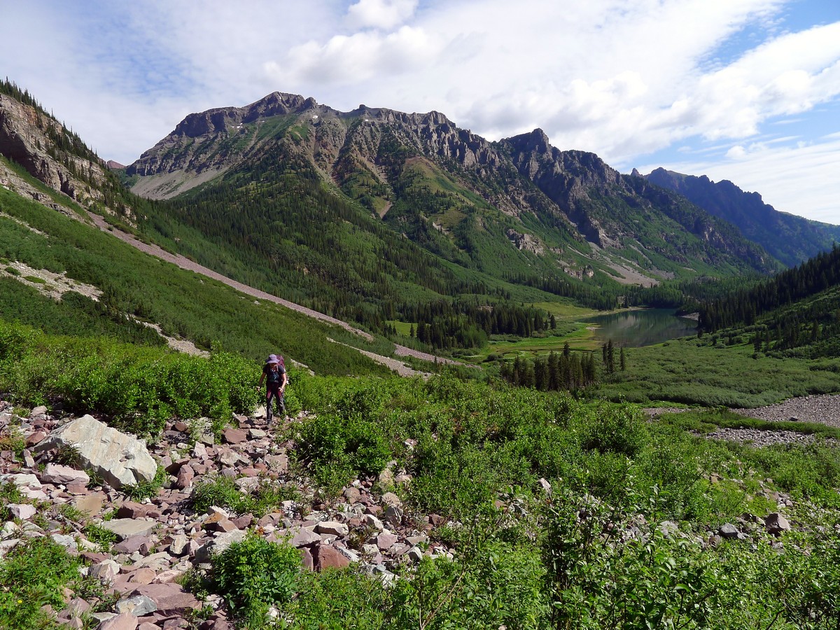 Ascending on the West Maroon Pass Hike near Aspen, Colorado