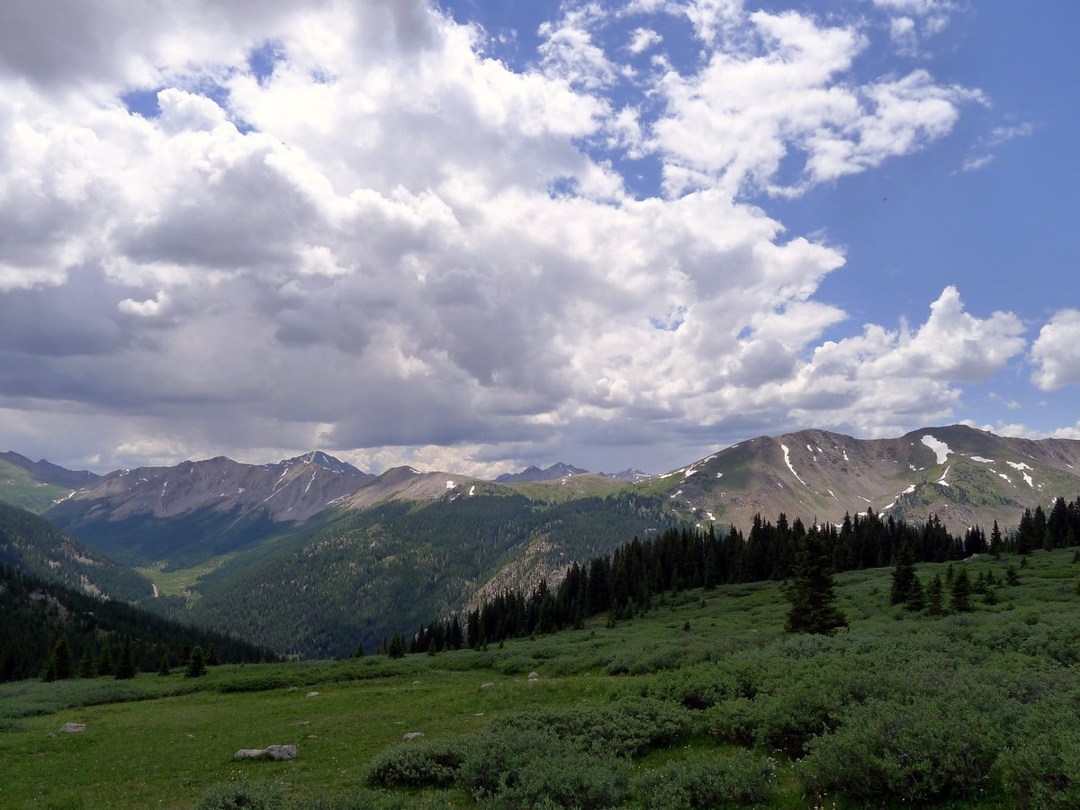 Looking across the plateau on the Midway Pass Hike near Aspen, Colorado