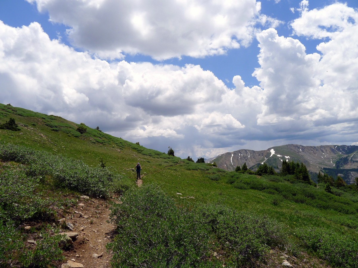 Descending on the Midway Pass Hike near Aspen, Colorado