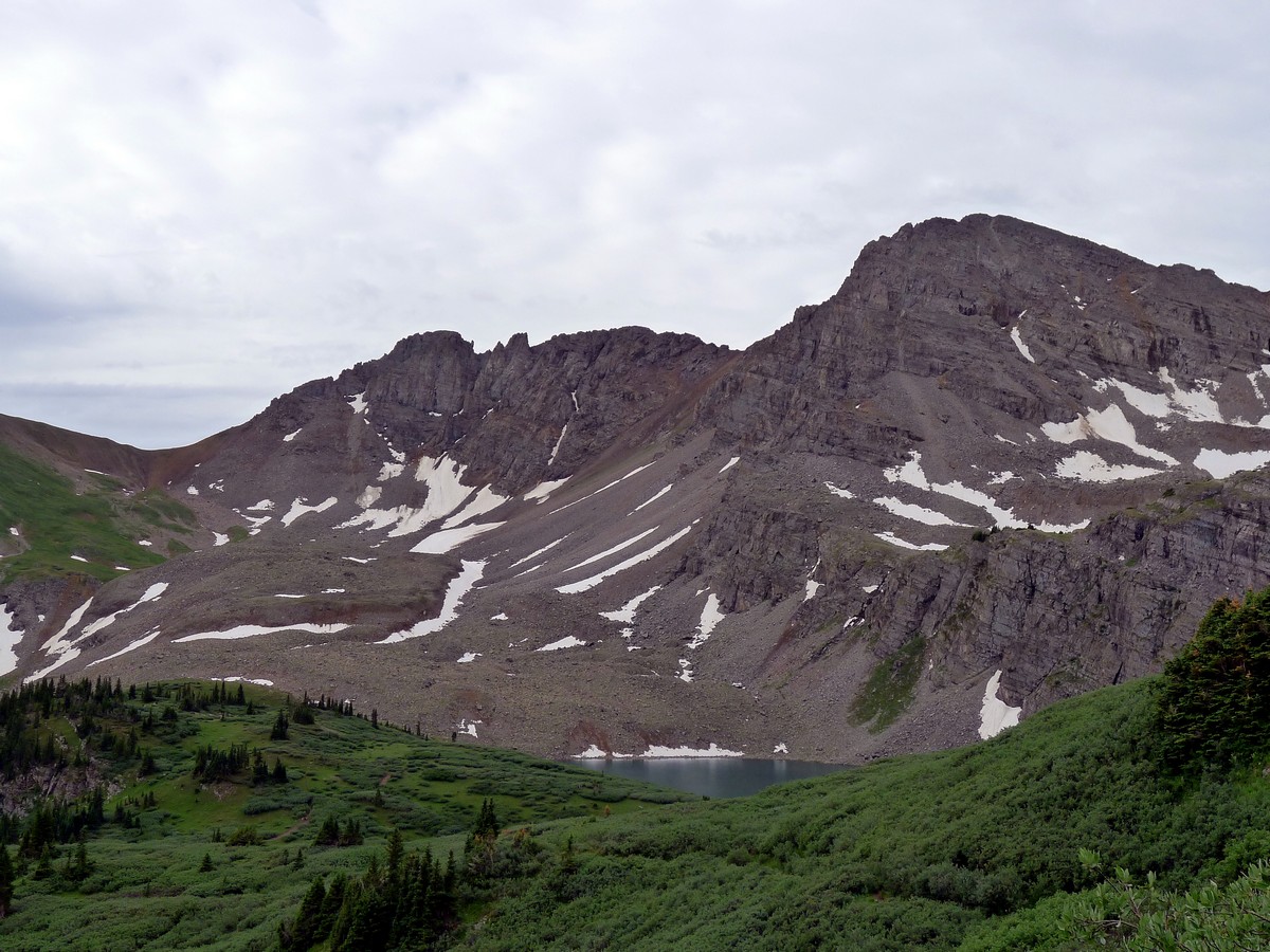 Lake and Malemute Peak in the background from the Cathedral Lake Hike near Aspen, Colorado