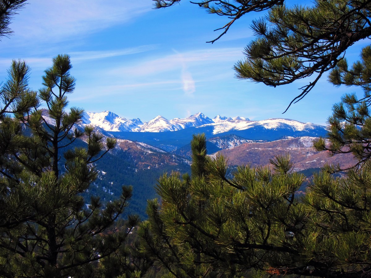 Indian Peaks from the Mount Sanitas Hike near Boulder, Colorado