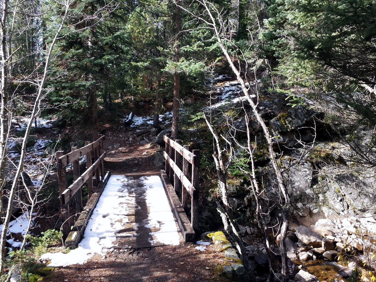 Bridge on the Lone Eagle Peak Hike in Indian Peaks, Colorado