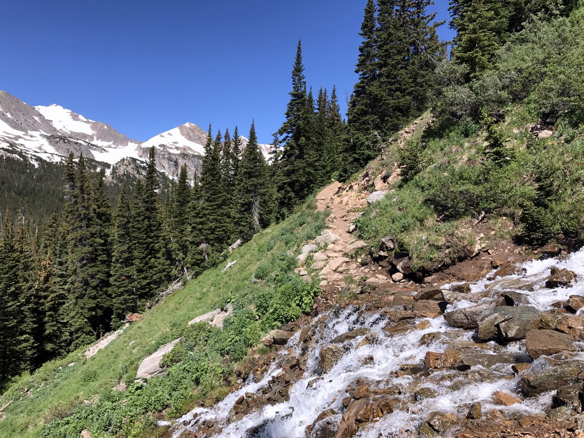 Waterfall crossing on the Lake Dorothy Hike in Indian Peaks, Colorado