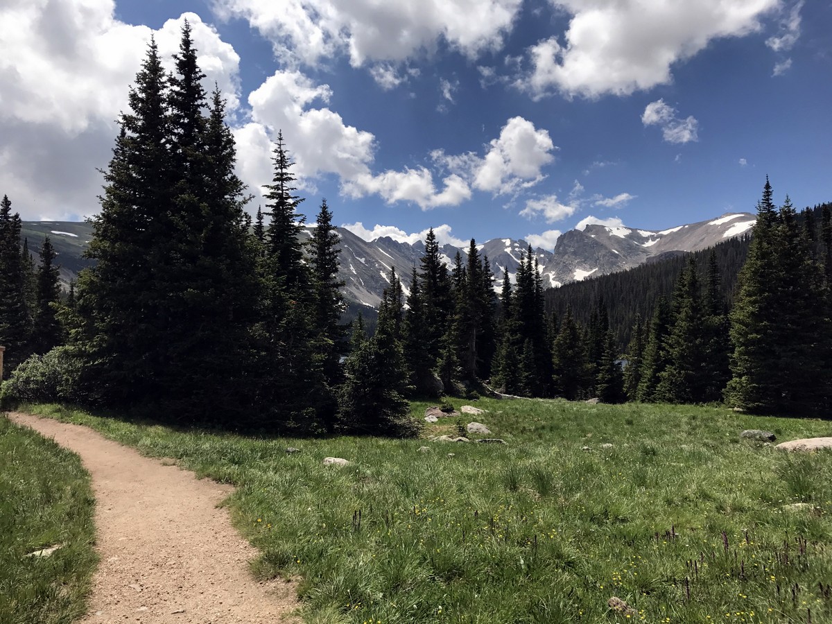 Trail views of the Long Lake Trail Hike in Indian Peaks, Colorado