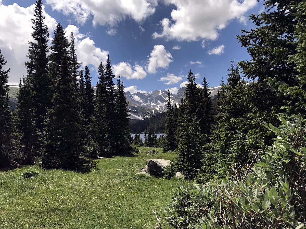 Mountain view from the Long Lake Trail Hike in Indian Peaks, Colorado