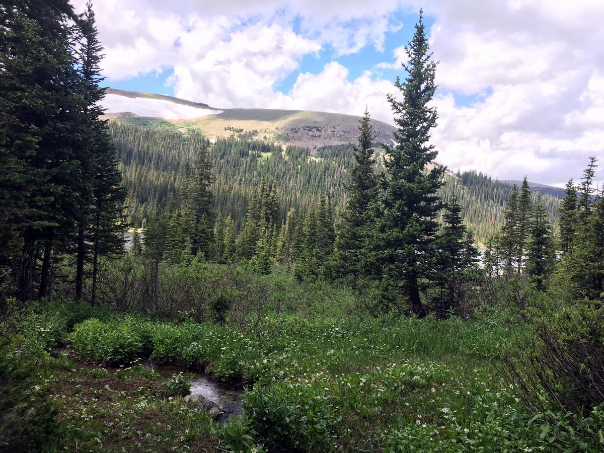 Mountain views of the Long Lake Trail Hike in Indian Peaks, Colorado