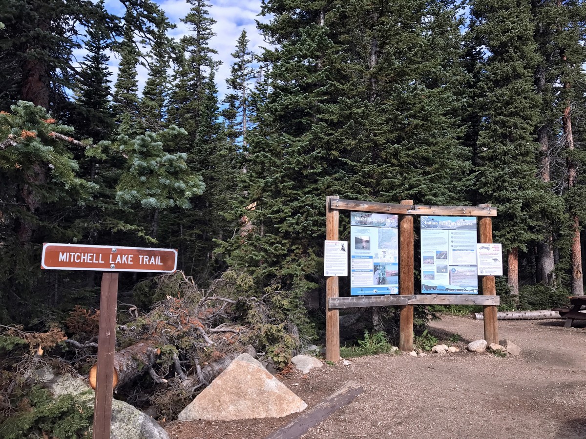 Trailhead of the Blue Lake Trail Hike in Indian Peaks