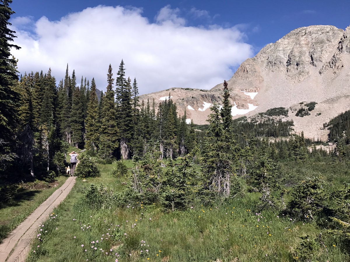 Panorama of the Blue Lake Trail Hike in Indian Peaks
