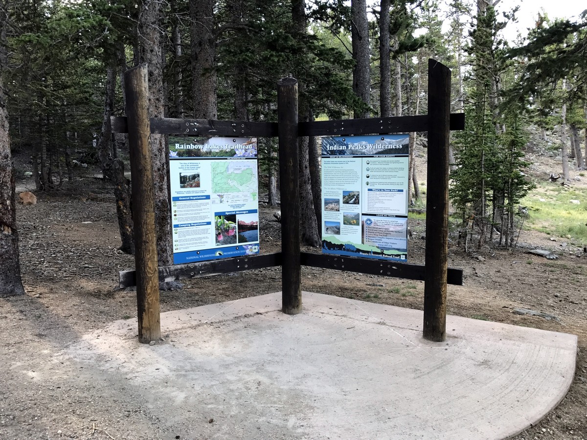 Map on the Rainbow Lake Trail Hike in Indian Peaks, Colorado