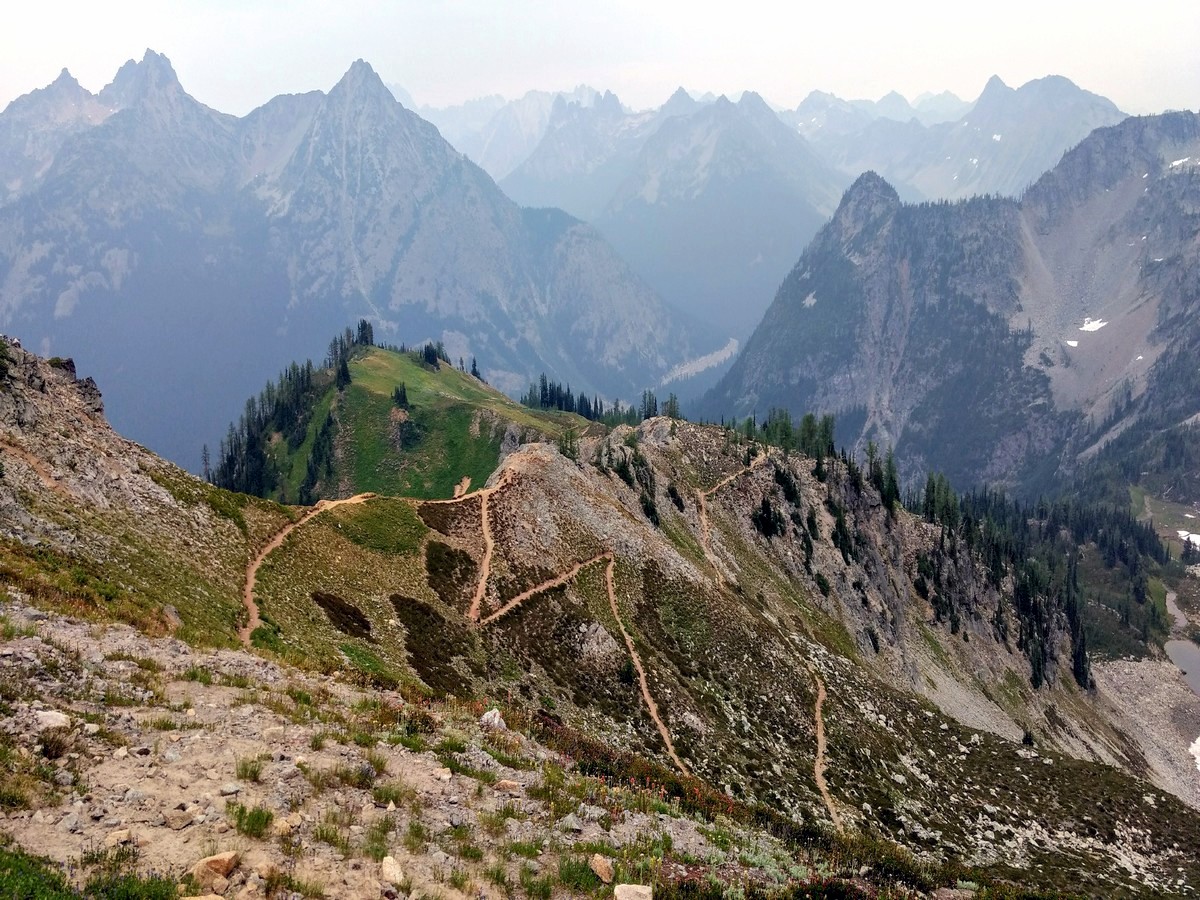 Switchbacks on the Maple Pass Loop Hike in North Cascades, Washington