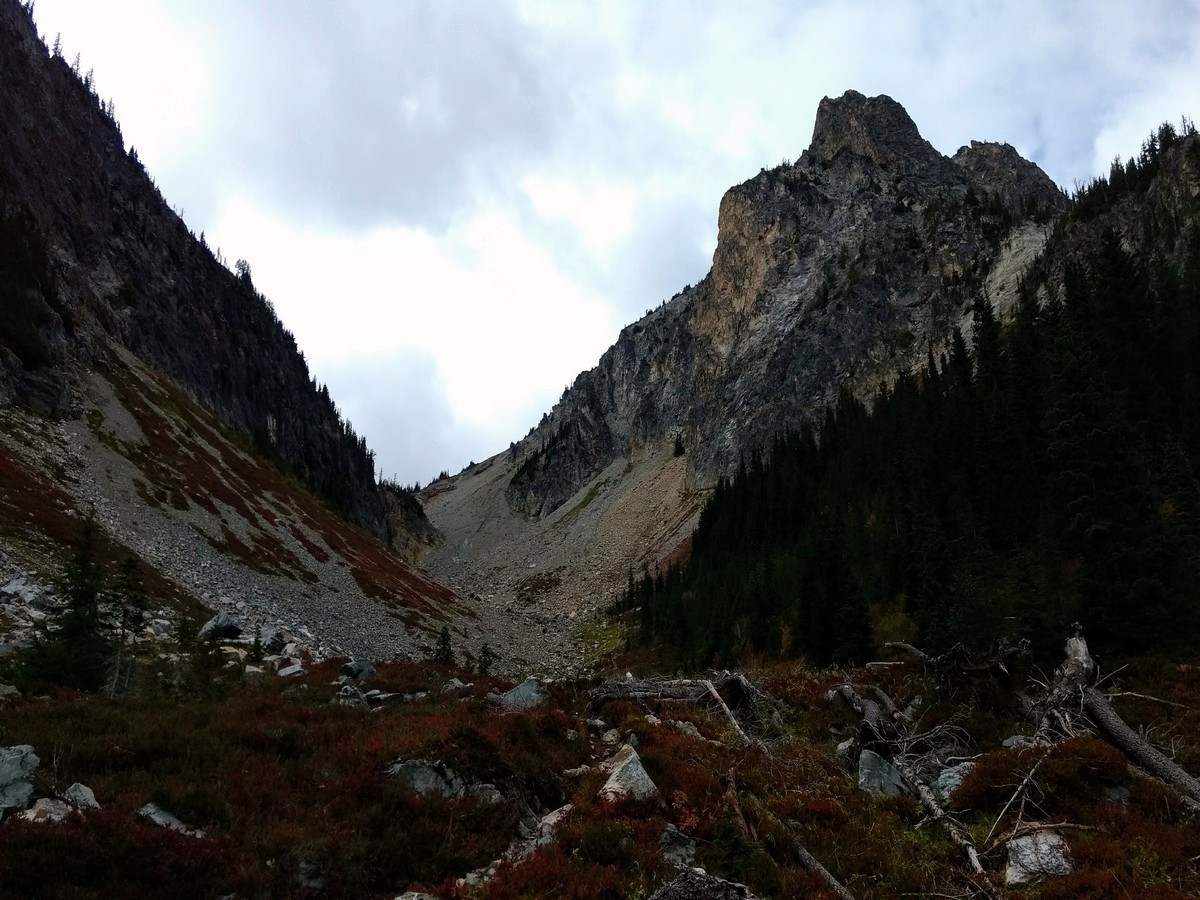 Approaching the pass on the Easy Pass Hike in North Cascades, Washington