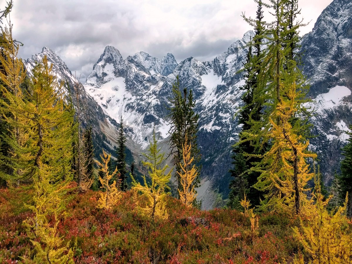 Fisher and Black peaks on the Easy Pass Hike in North Cascades, Washington