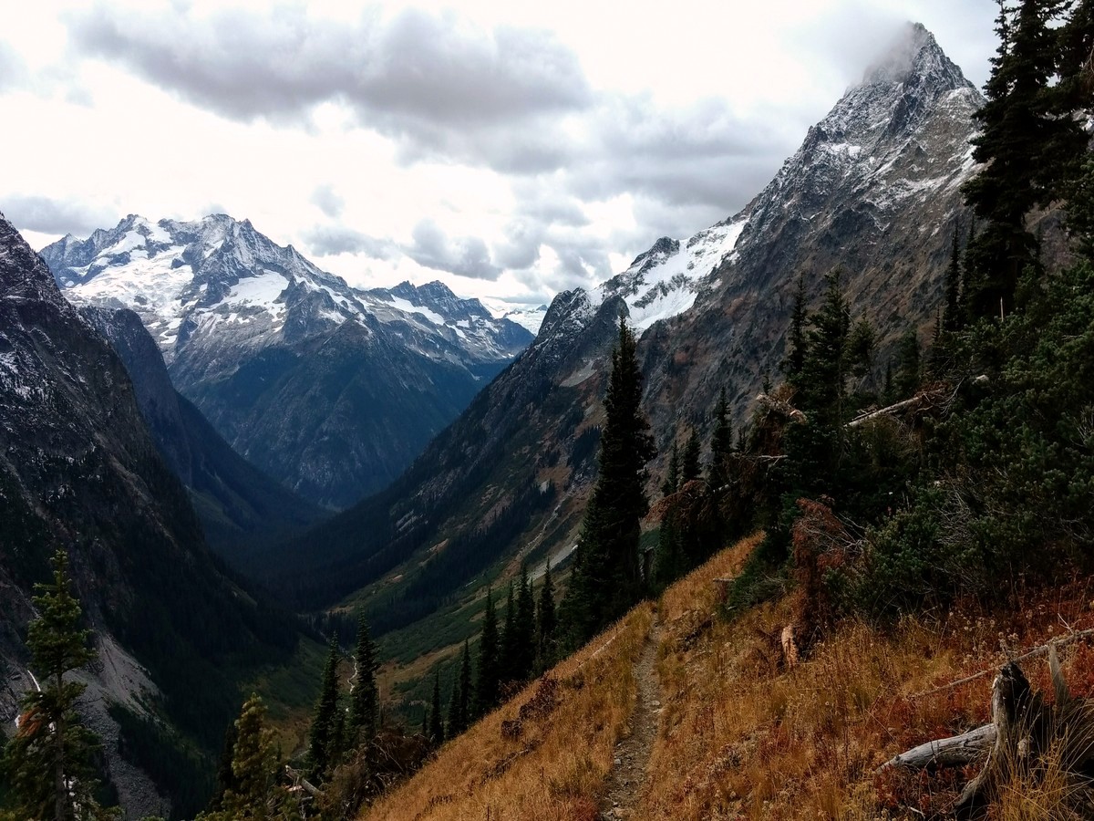 Views west to Mount Logan from the Easy Pass Hike in North Cascades, Washington