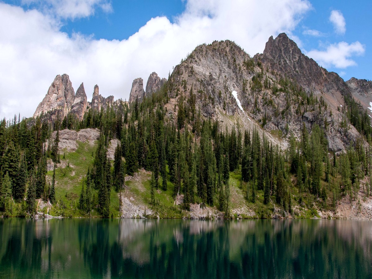 Liberty Bell Mountain Group can be seen from Blue Lake Trail in North Cascades