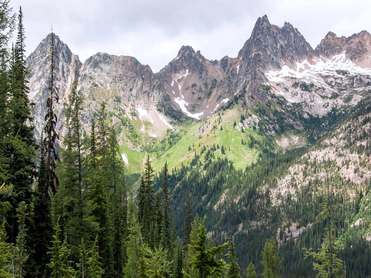 Whistler Mountain and Cutthroat Peak from the Blue Lake Hike in North Cascades, Washington