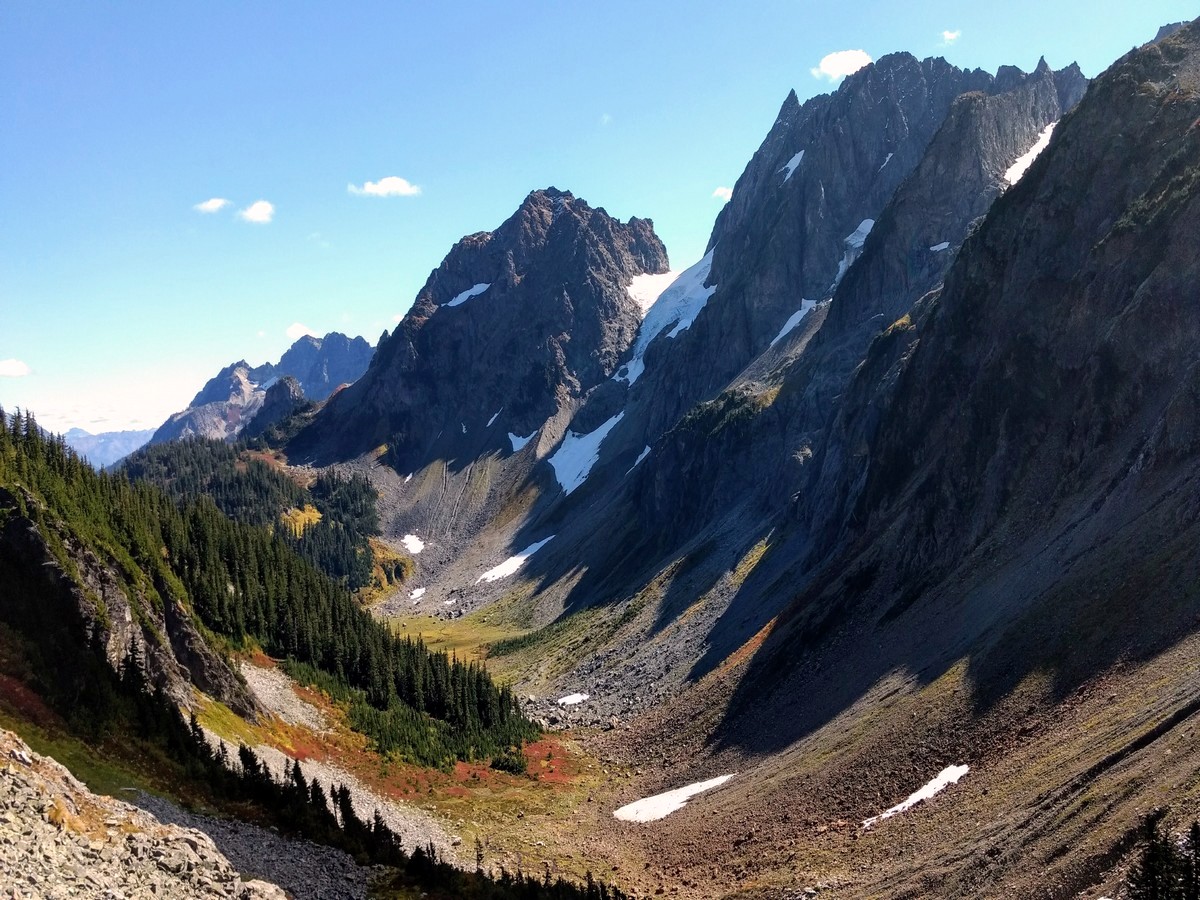 Pelton Peak and Magic Mountain from the Cascade Pass Hike in North Cascades, Washington
