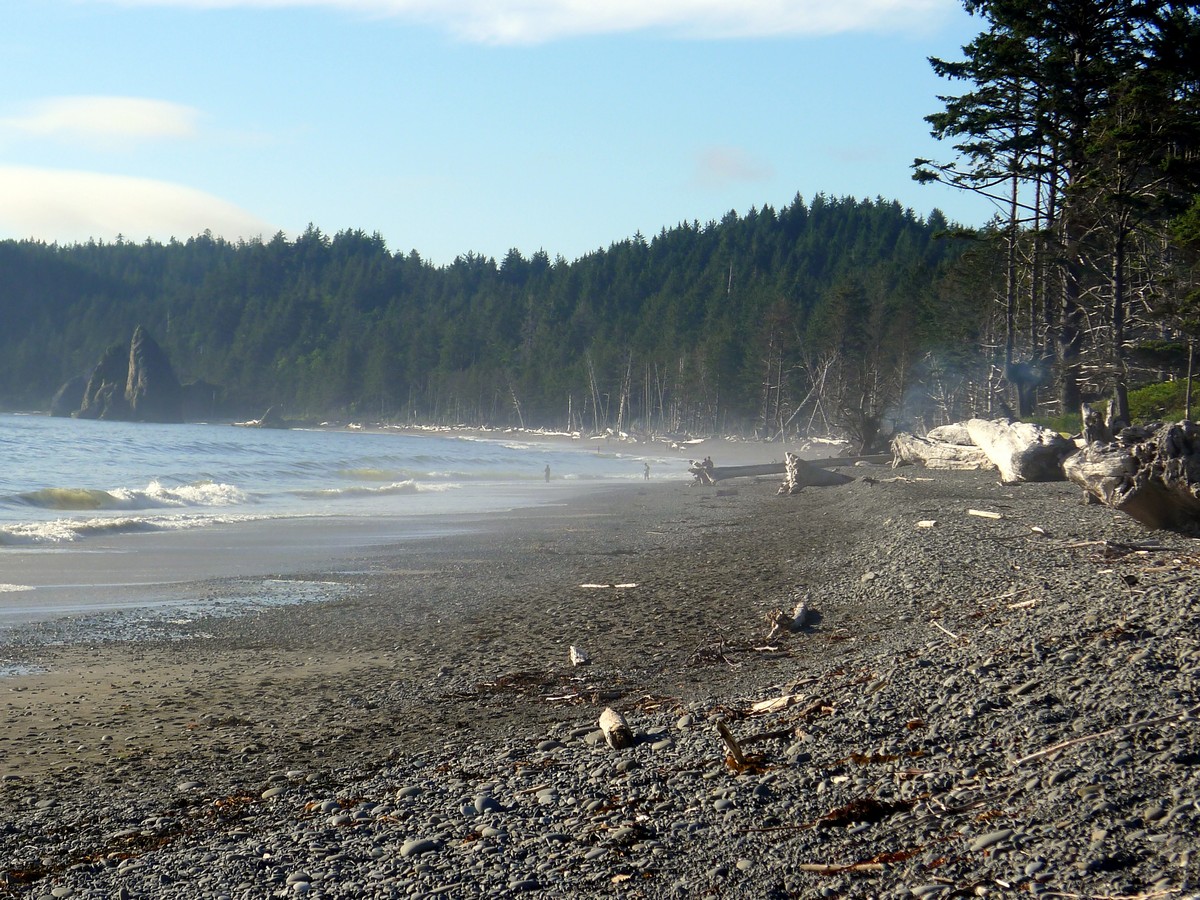 Haze on the beach on the Hole in the Wall Hike in Olympic National Park