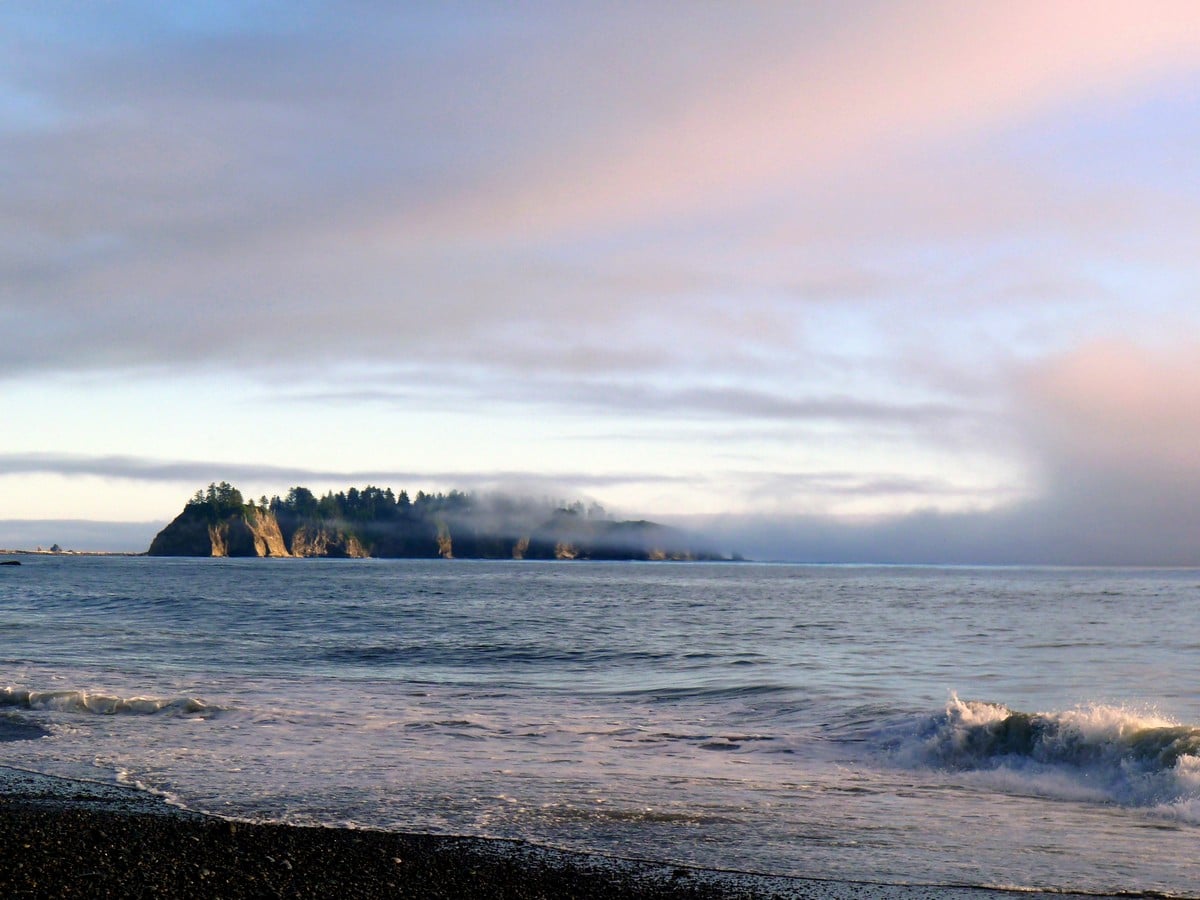 The island to the south of the Hole in the Wall Hike in Olympic National Park