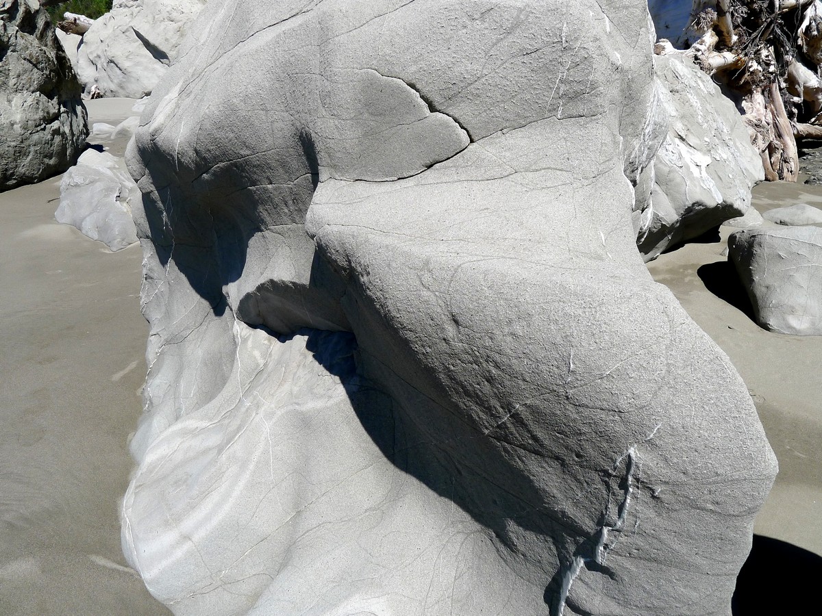 Rocks carved by the sea on the Third Beach trail in Olympic National Park, Washington