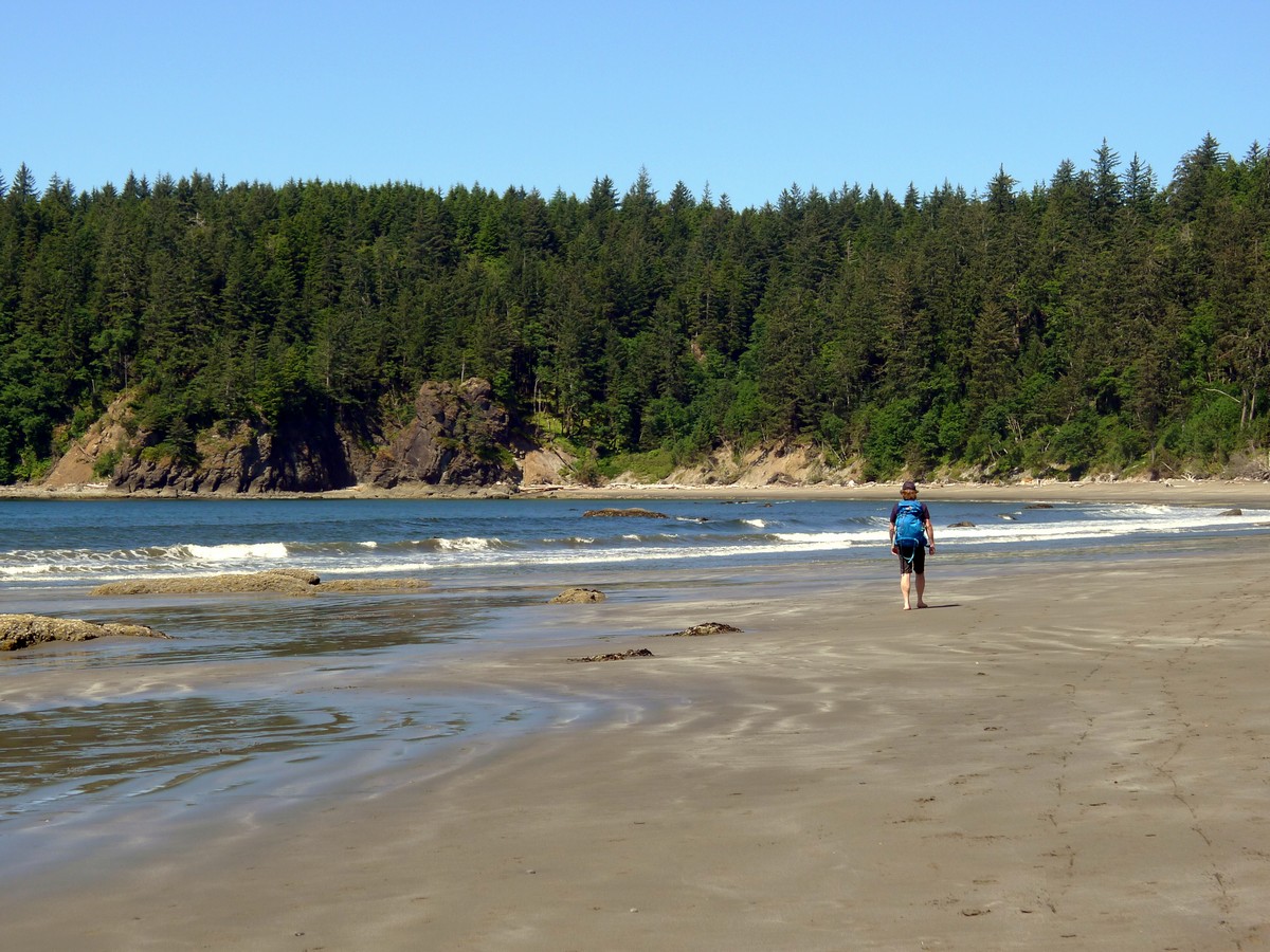 Walking in the beach along the Third Beach trail in Olympic National Park, Washington