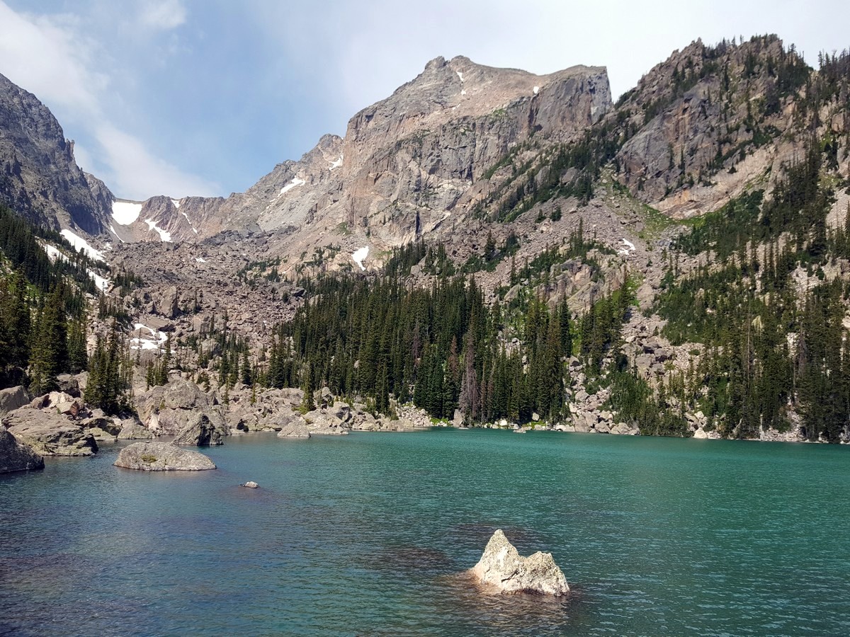 Lake Haiyaha on the Nymph, Dream and Emerald Lakes Hike in Rocky Mountains National Park, Colorado