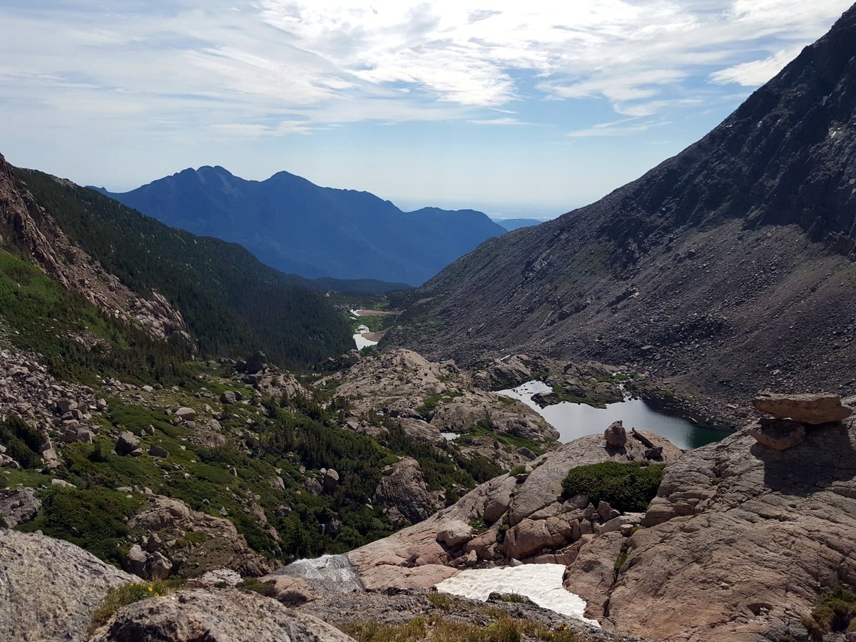 Top of Fall Peacock Lake on the Chasm Lake Hike in Rocky Mountains National Park, Colorado