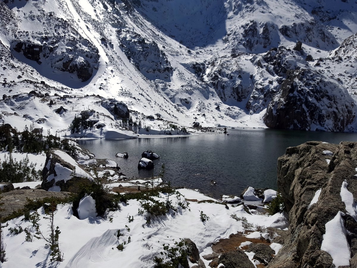 Sky Pond on the Sky Pond and Lake of Glass Hike in Rocky Mountain National Park, Colorado