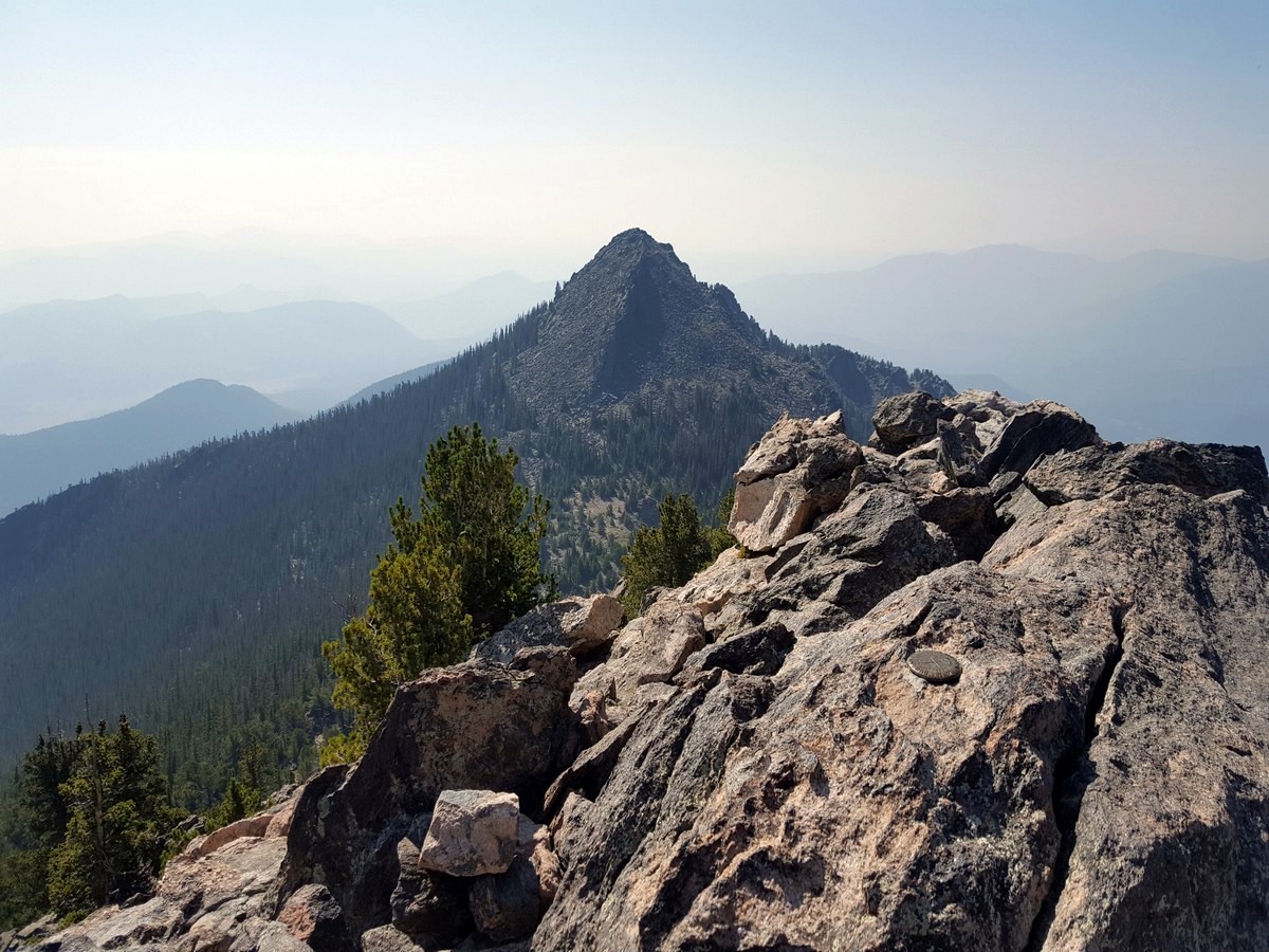 East Sister view from the Twin Sisters Peak Trail Hike in Rocky Mountain National Park, Colorado