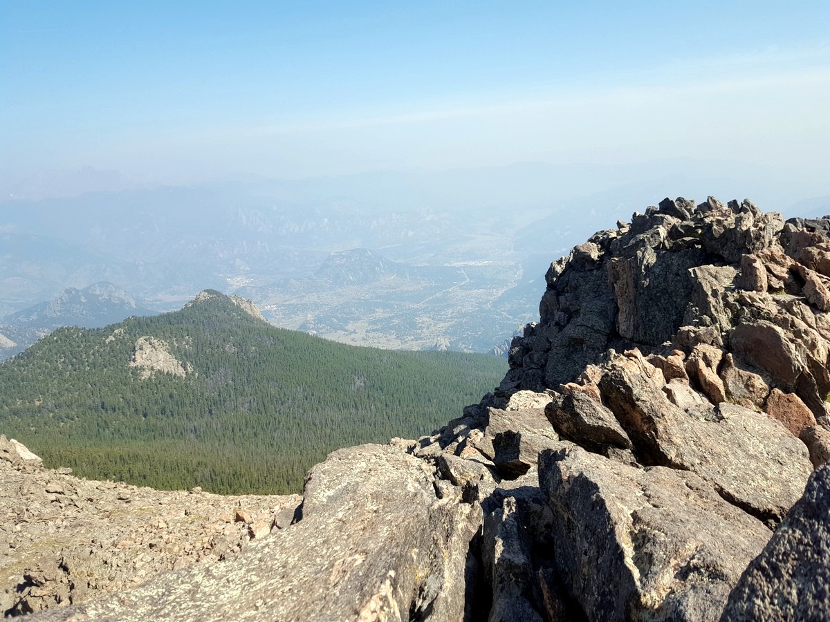 View of Estes Park from the Twin Sisters Peak Trail Hike in Rocky Mountain National Park, Colorado