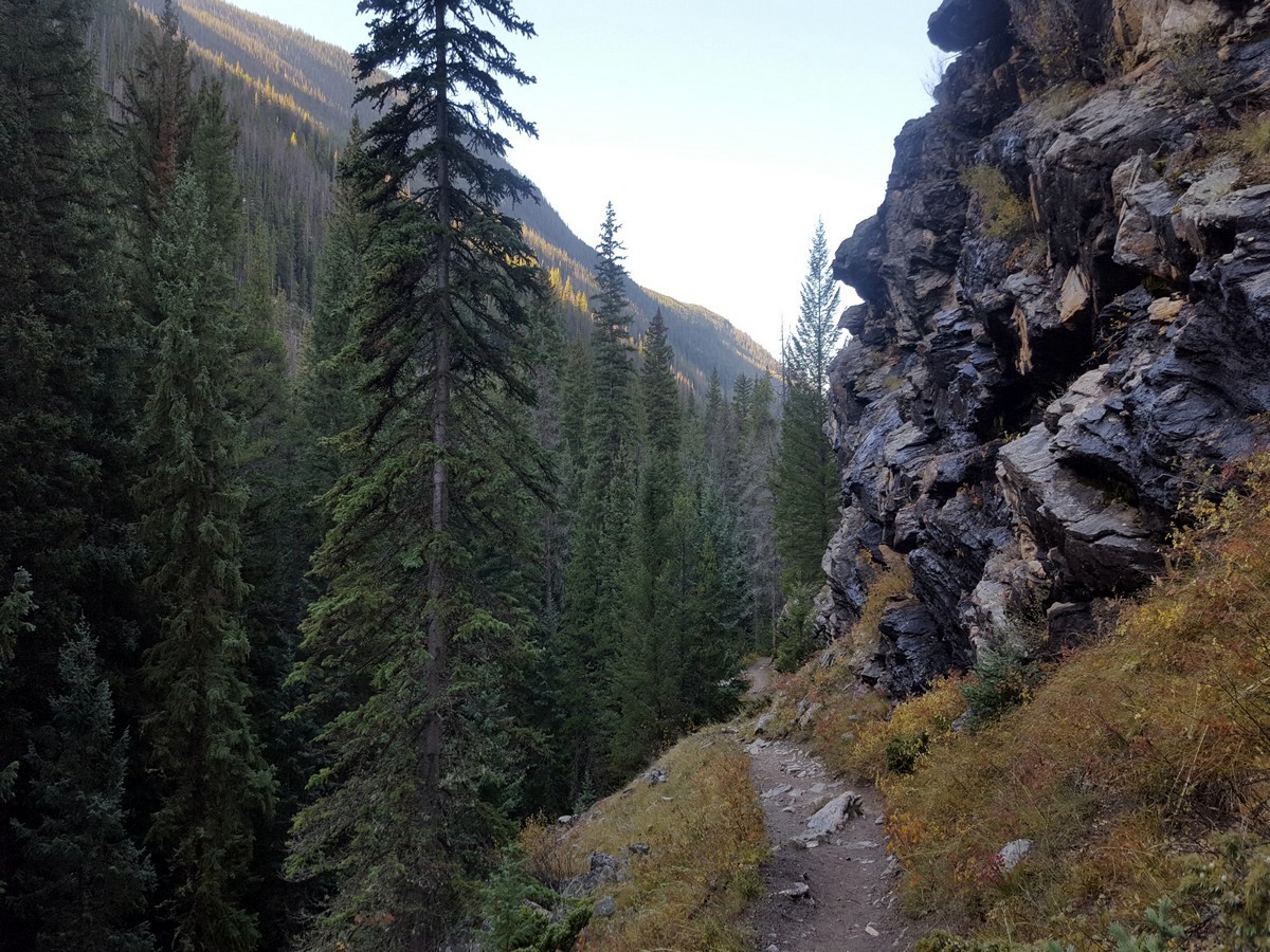 Beautiful view of the Cascade Falls Hike in the Rocky Mountain National Park, Colorado