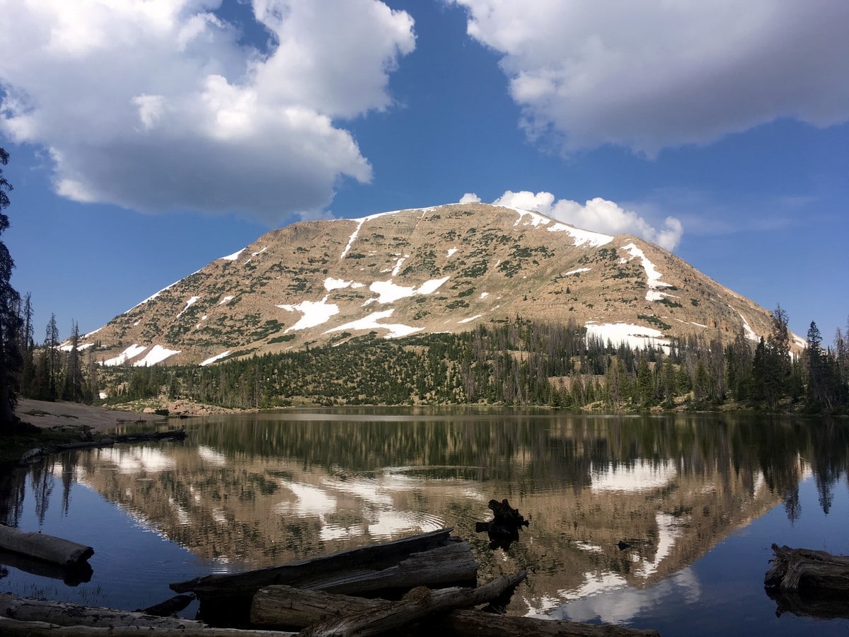 View towards Mt Watson on the Clyde Lake hike in the Uinta Mountains, Utah