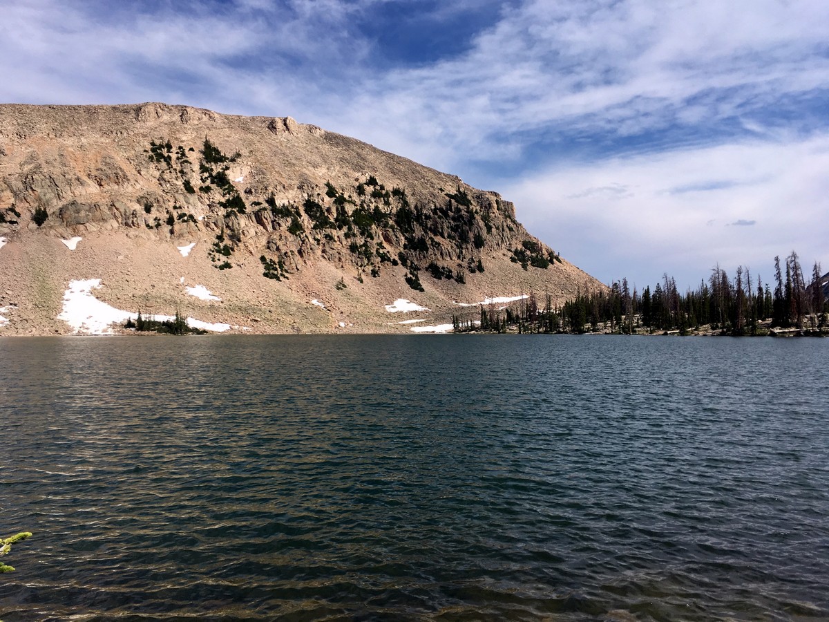 Kamas lake on the Lofty Lakes Loop hike in the Uinta Mountains, Utah