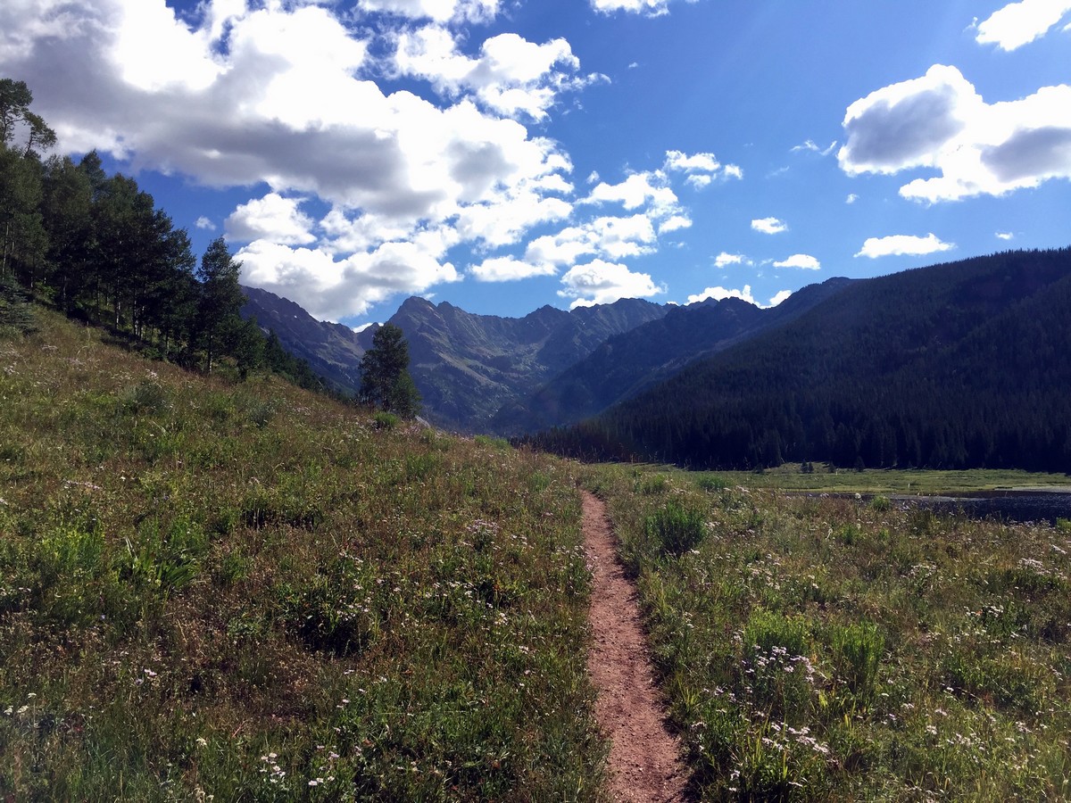 Gore range on Upper Piney Falls trail in Vail, Colorado