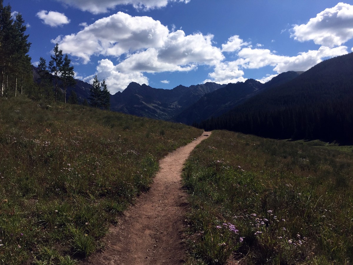View of the Gore Range on the Upper Piney River Falls Trail Hike near Vail, Colorado