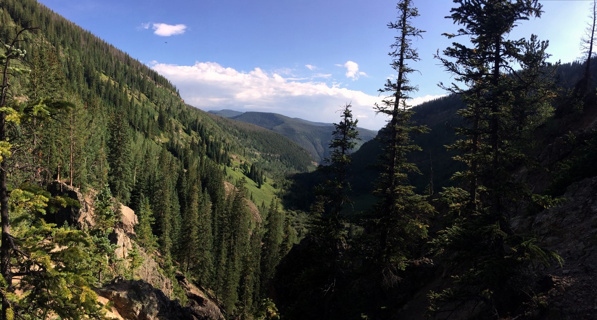 View of the valley from the Booth Falls Trail Hike near Vail, Colorado
