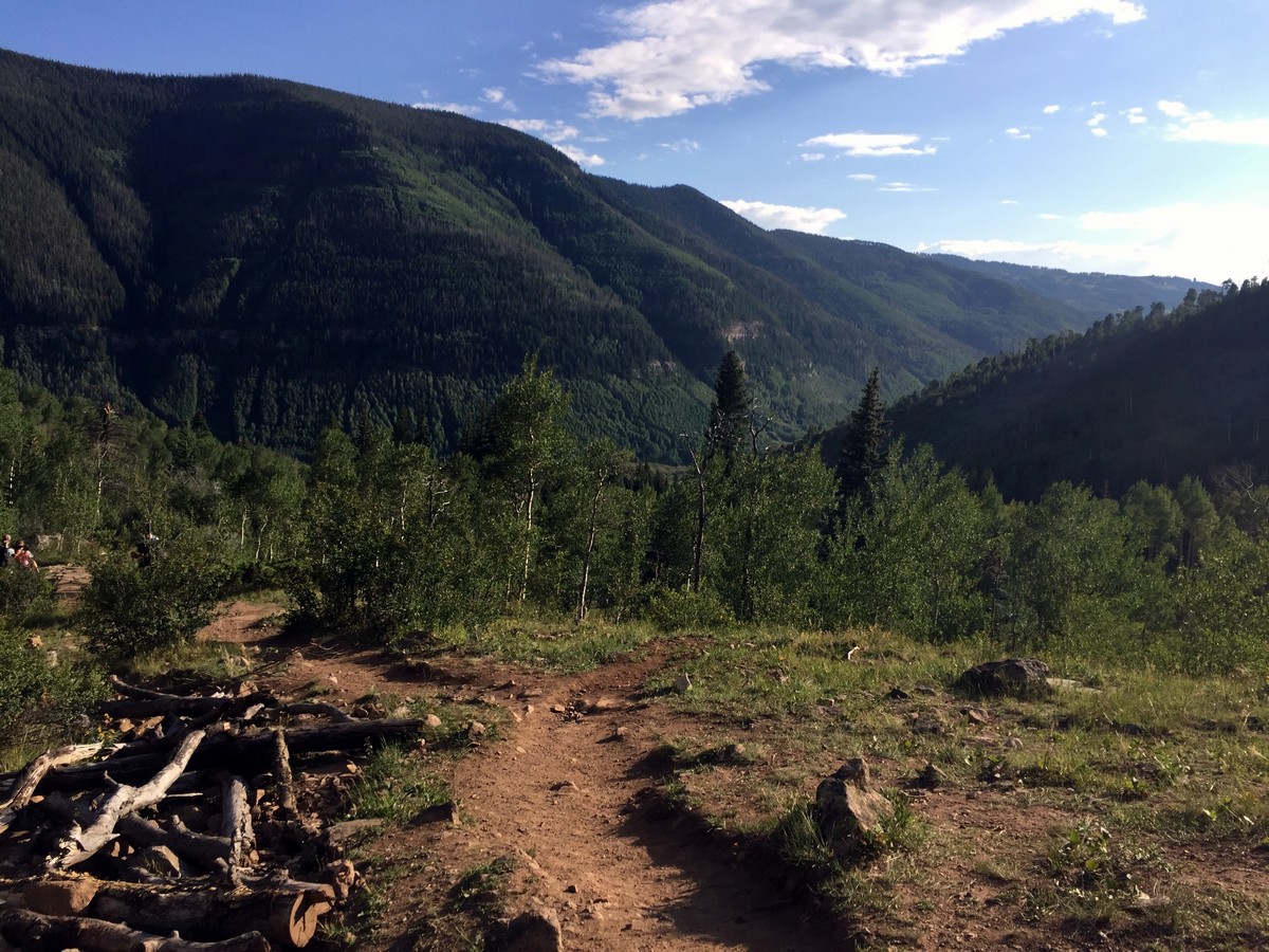 Looking down on the Booth Falls Trail Hike near Vail, Colorado