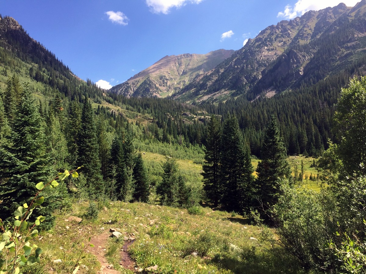 Valley view on the Pitkin Lake Trail Hike near Vail, Colorado