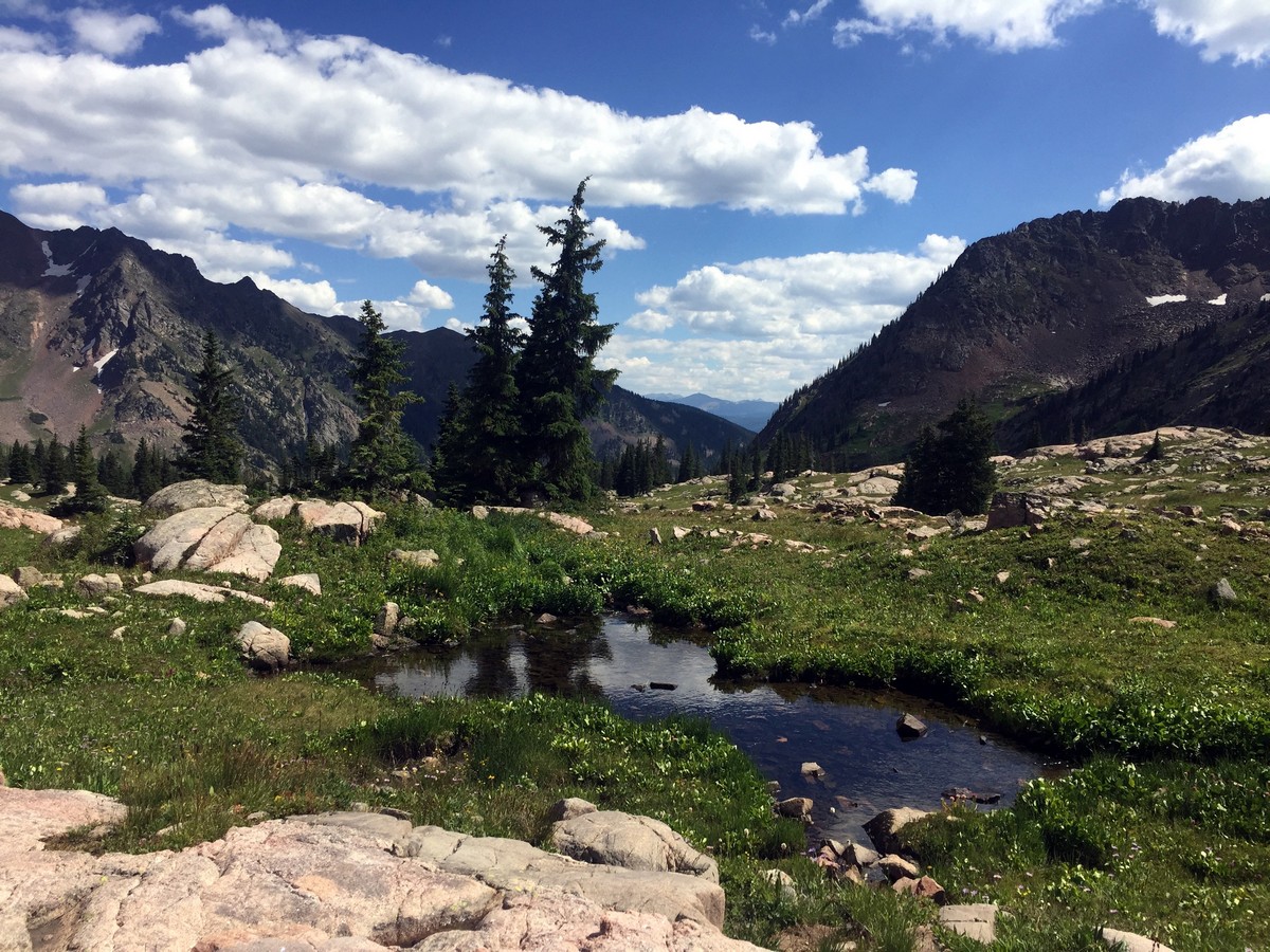 Pitkin Lake trail near Vail in Colorado offers some beautiful valley views