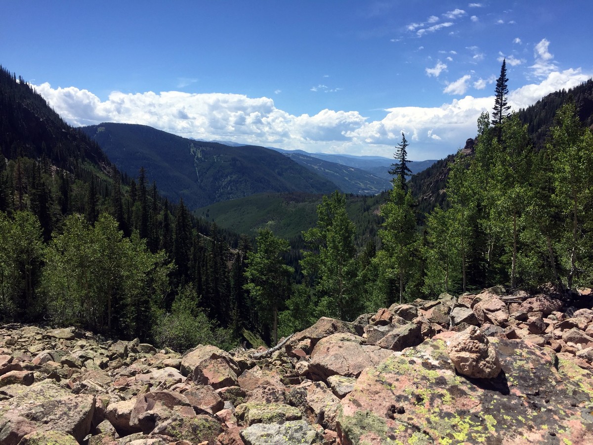 Vail valley from the Bighorn Creek Trail Hike near Vail, Colorado