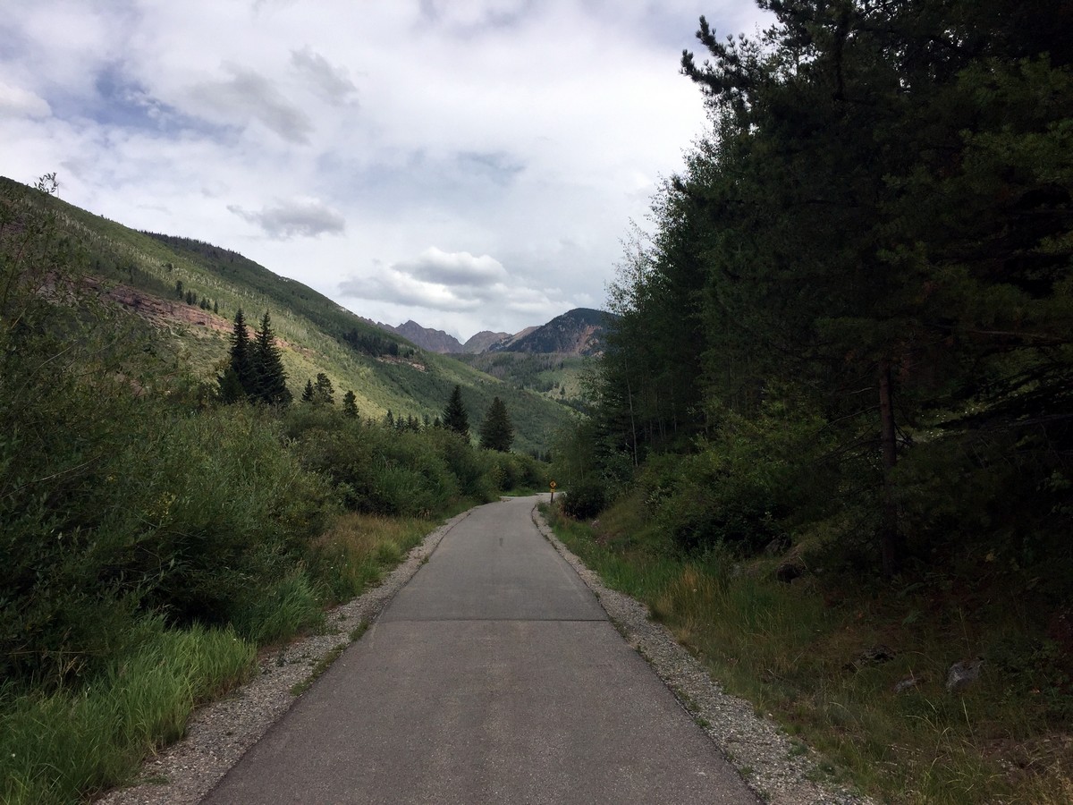 View of the path on the Gore Valley Trail (East Vail) Hike near Vail, Colorado