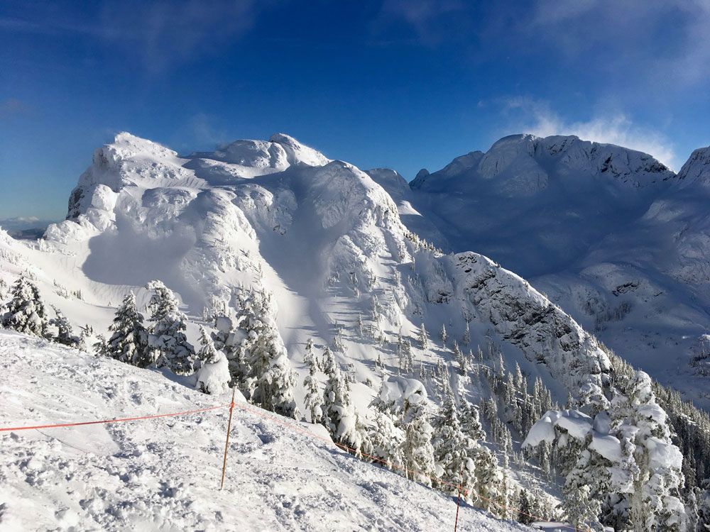 Looking across east bowl on Mt Cain on the ski touring weekend on Vancouver Island