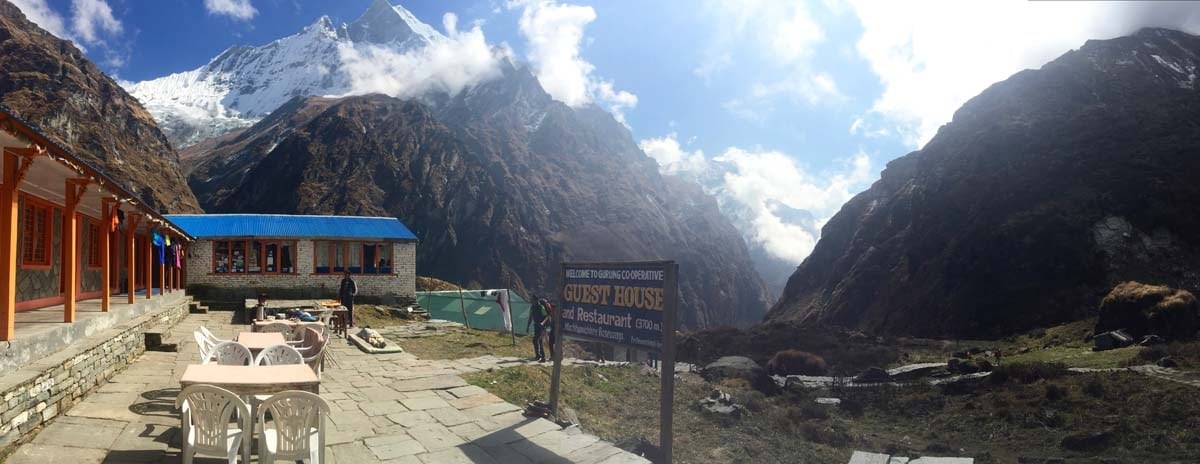 Beautiful views from the guesthouse on the Annapurna Basecamp trail