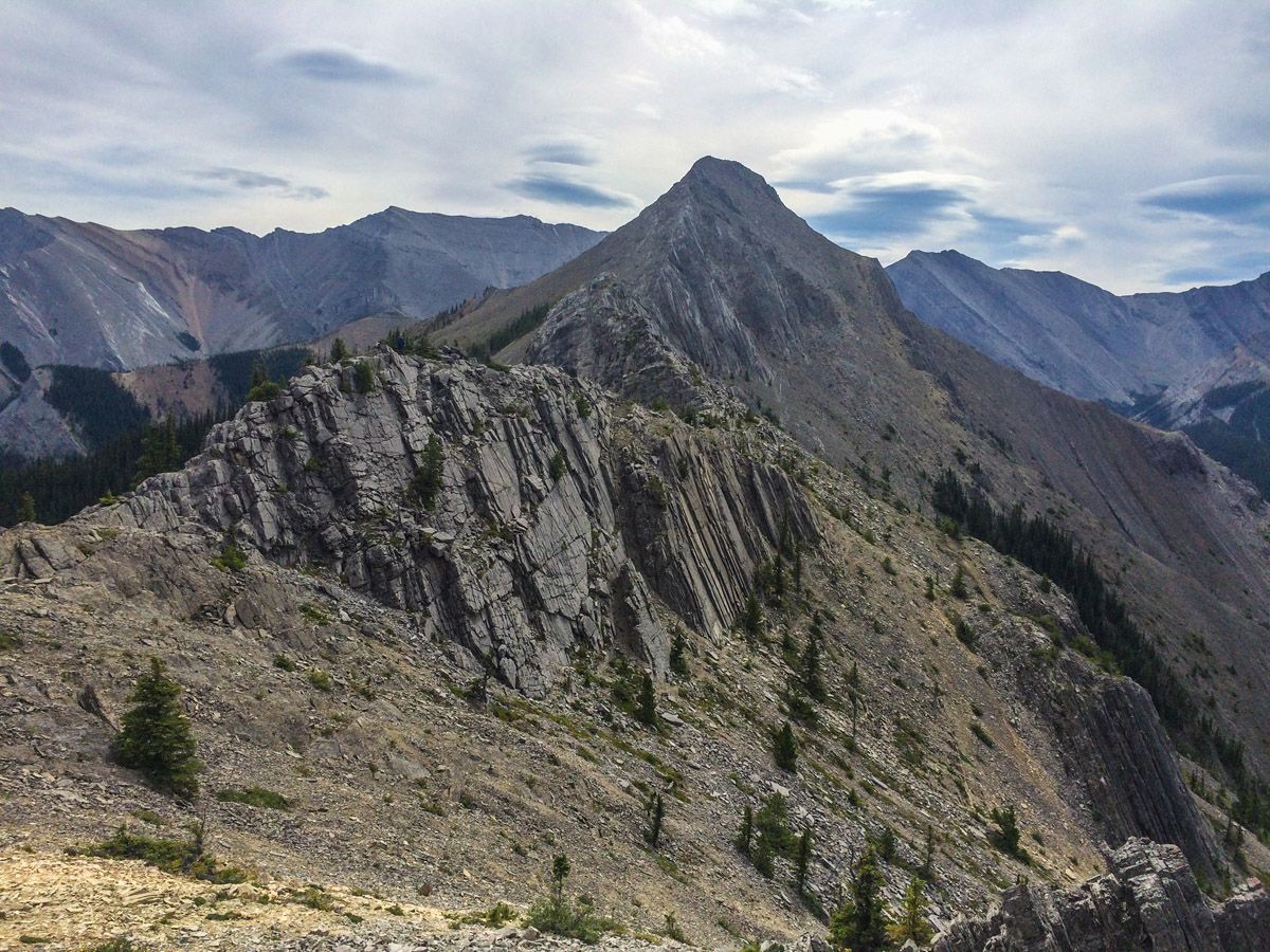 Mountain views on the Wasootch Ridge Hike in Kananaskis, near Canmore