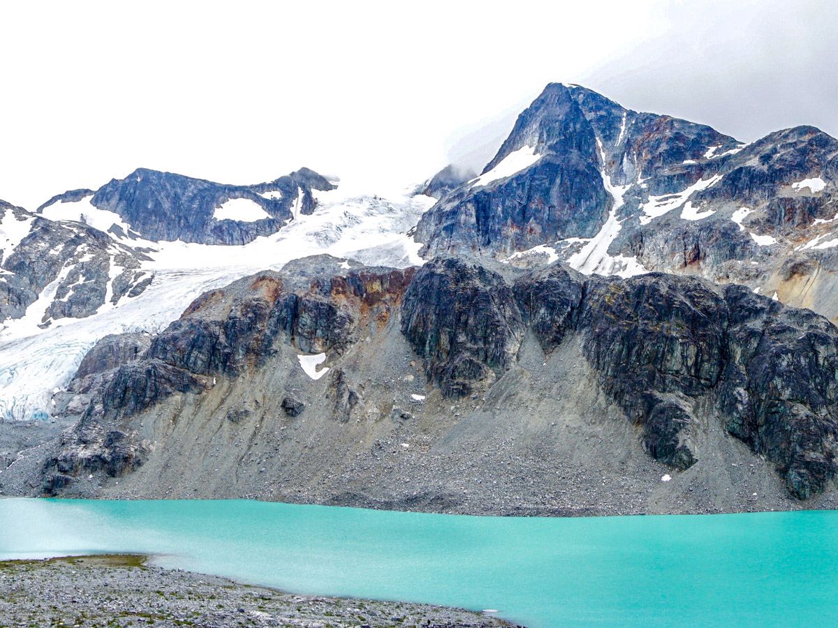 Beautiful scenery of the Wedgemount Lake Hike in Whistler, Canada