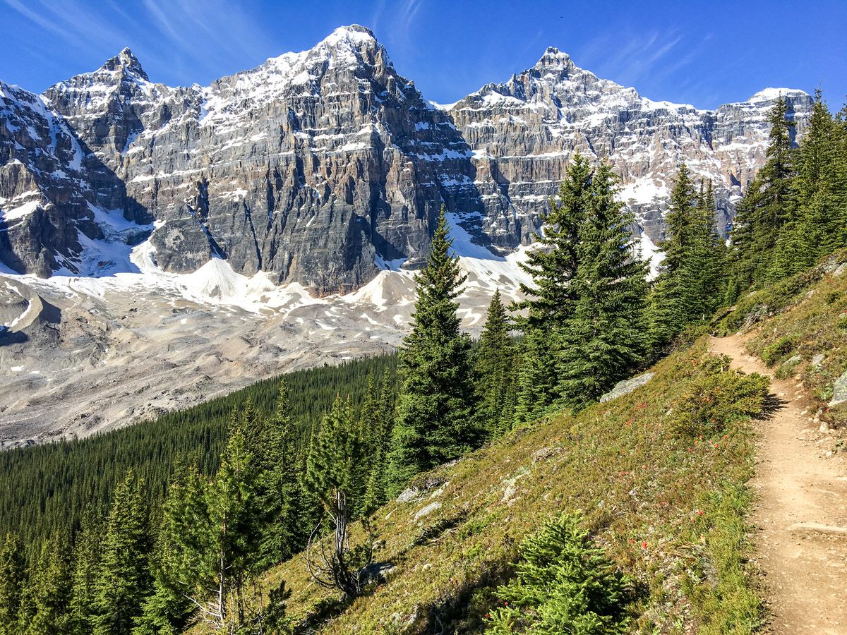 Eiffel Lake and Wenkchemna Pass Hike in Lake Louise has amazing mountain views