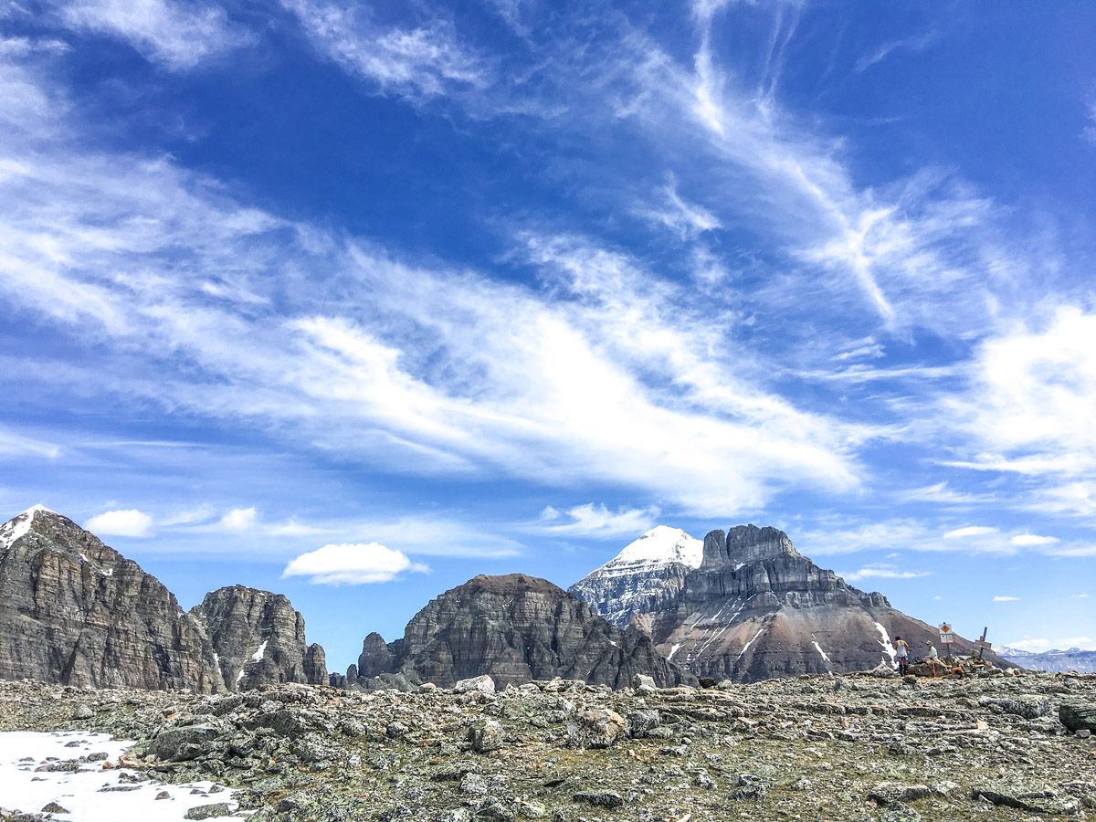 Beautiful sky on the Eiffel Lake and Wenkchemna Pass Hike near Lake Louise, Banff National Park, Alberta