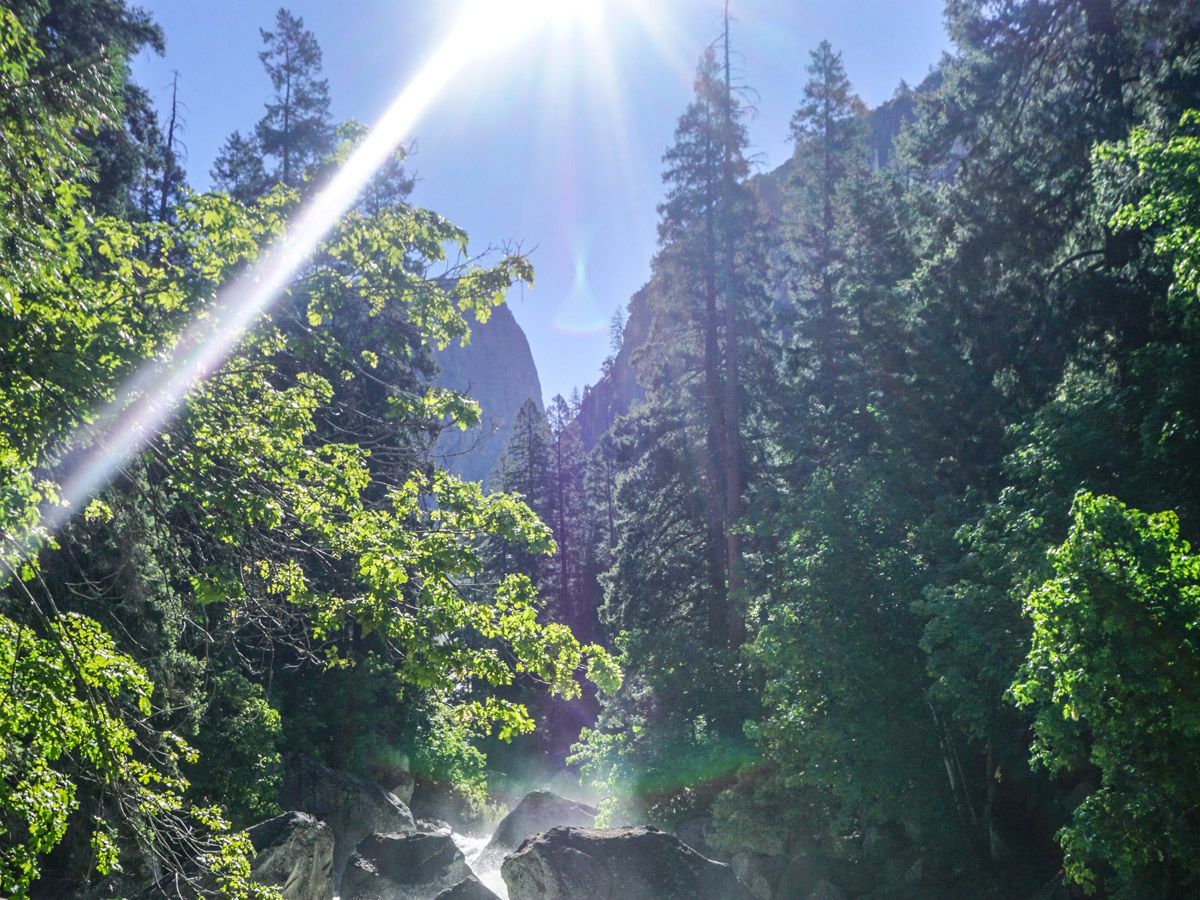 Sunshine at Yosemite Boot Hike in Yosemite National Park