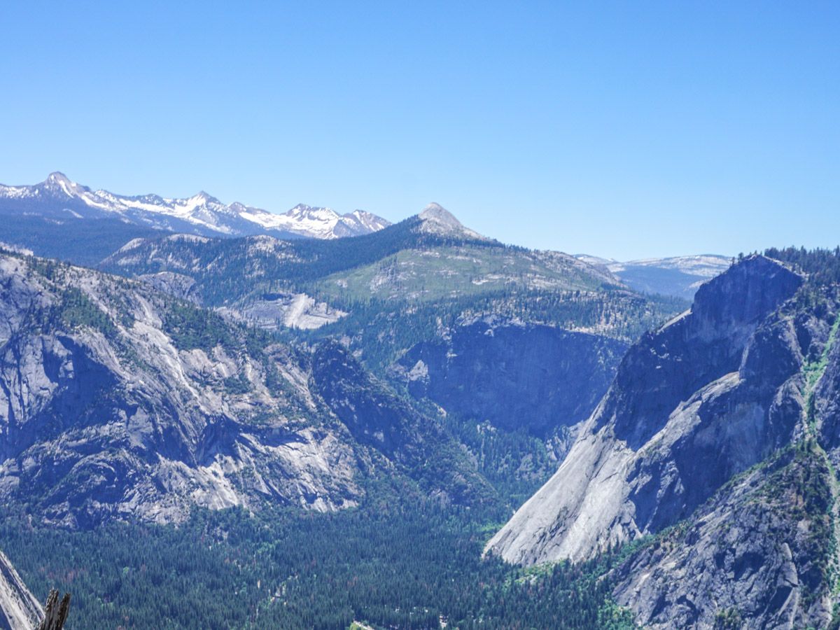 Beautiful panoramic views on Yosemite Falls Hike in Yosemite National Park, California