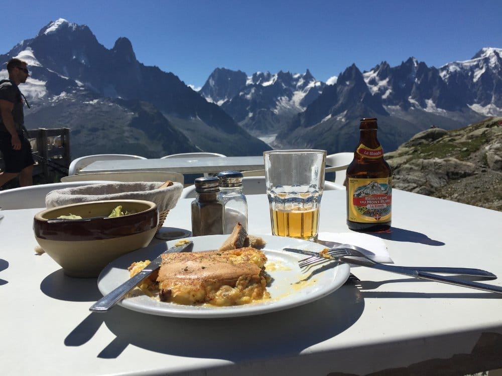 Meal on Tour du Mont Blanc trek