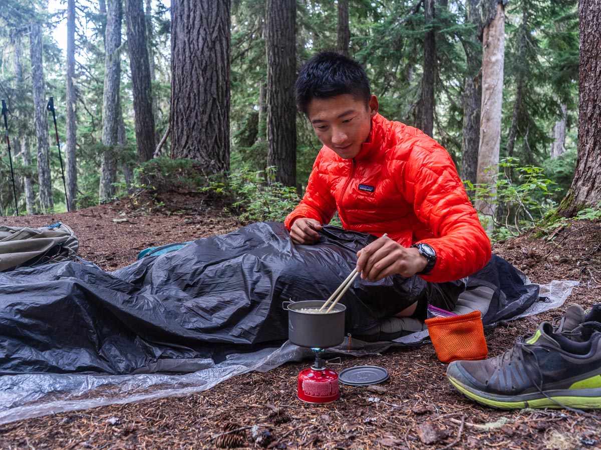Camping in the woods on the Pacific Crest Trail